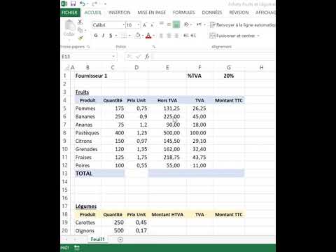 Excel Tuto 8 : Saisie semi-automatique de formules