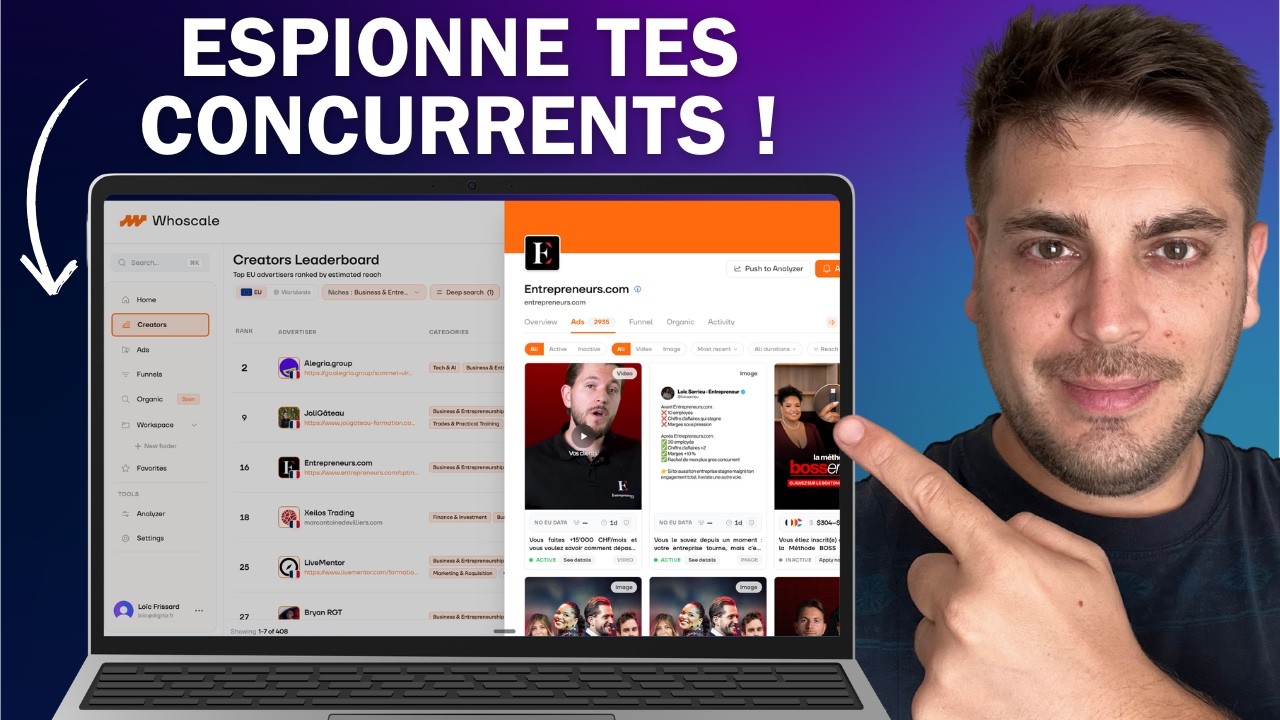 J'ai testé Whoscale - l'outil qui espionne les pubs et les funnels de vos concurrents