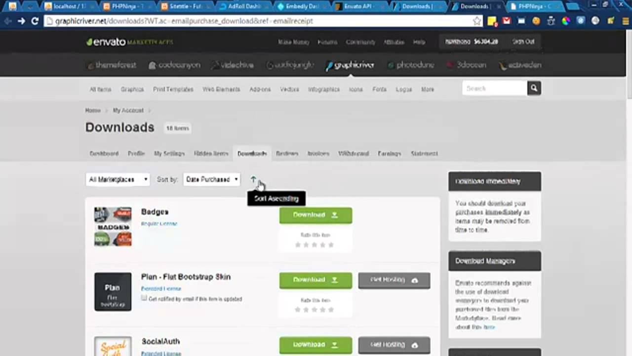 How to get your item purchase license on codecanyon, themeforest, graphicriver, ect (envato)