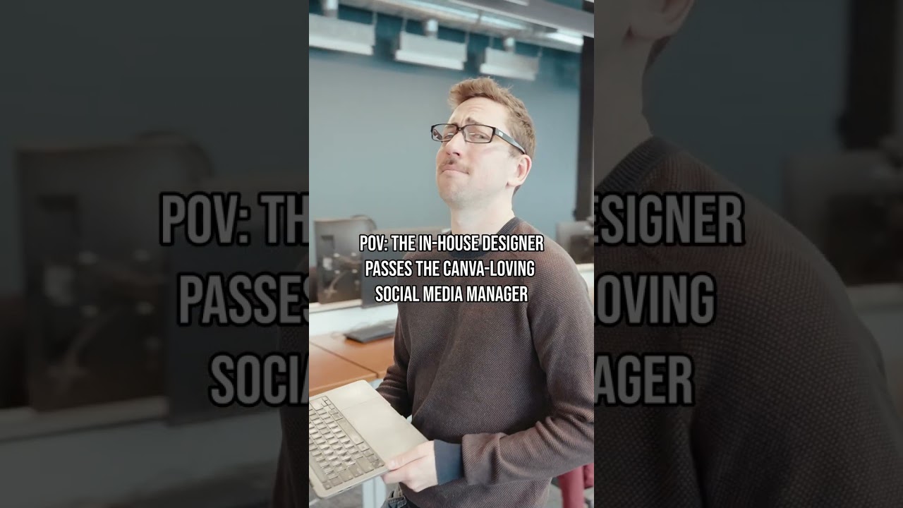 It's like looking in a mirror, only...not. #design #canva #officefun