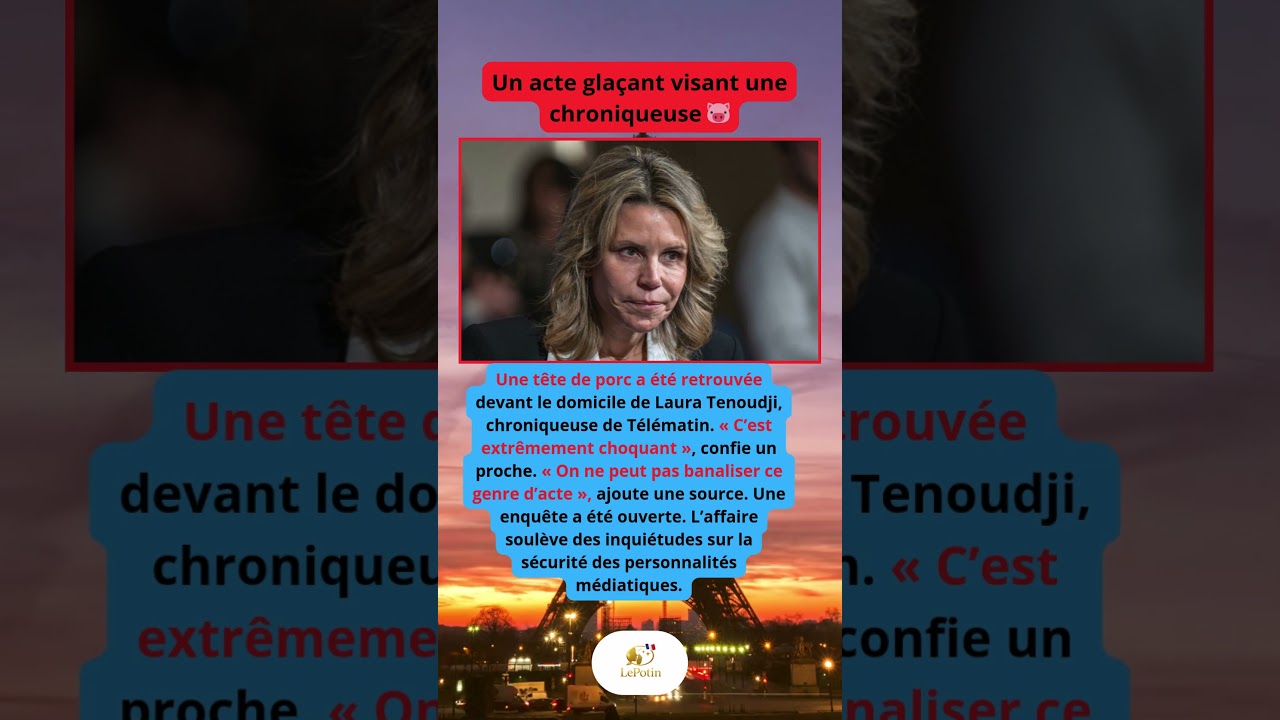 Une tête de porc déposée devant chez Laura Tenoudji