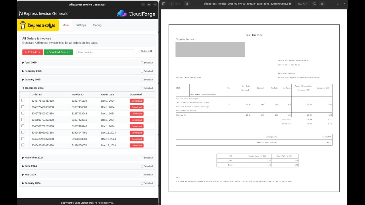 Aliexpress Invoice Download 2.0