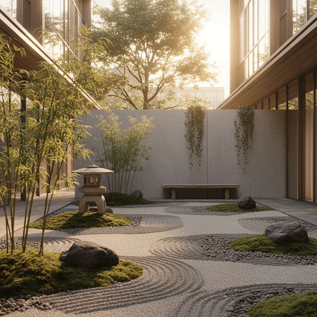 plongez dans l'univers serein du zen garden et découvrez une esthétique apaisante qui invite à la méditation et à la détente profonde.