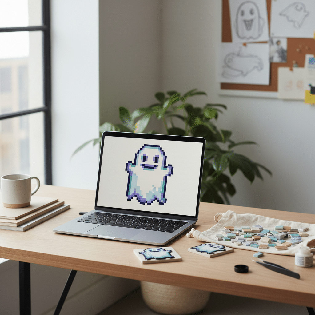 découvrez le pixel art fantôme, une fusion unique entre l'esthétique rétro des jeux vidéo classiques et une apparition éthérée qui captive l'imaginaire.